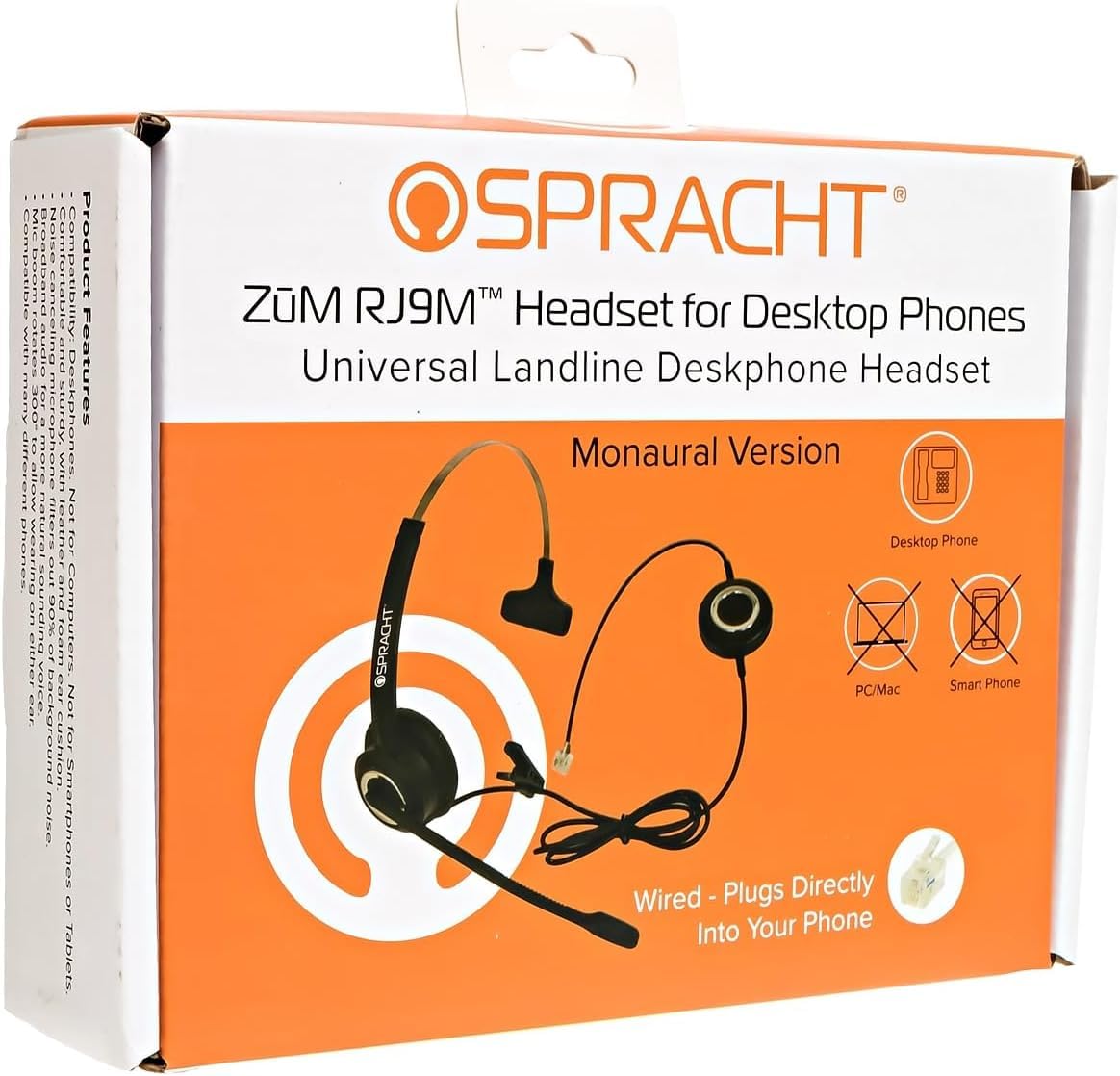 Spracht Black / Single Ear / 1 Headsets