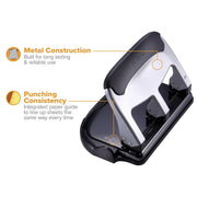 Office EZ Squeeze Heavy Duty 3-Hole Punch for Home Office & School by Bostitch – Original version(Pack of 1), Metal, Silver, Model HP40