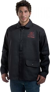 John Tillman 90602X 2X 30" Black 9 oz. Westex Proban FR7A Cotton Flame Retardant Jacket with Snap Front Closure, English, 15.34 fl. oz., Plastic, 1 x 1 x 1