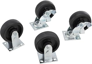 Global Industrial 6" Caster Set for Job Site Boxes, HD Polypropylene, 2 Rigid/2 Swivel