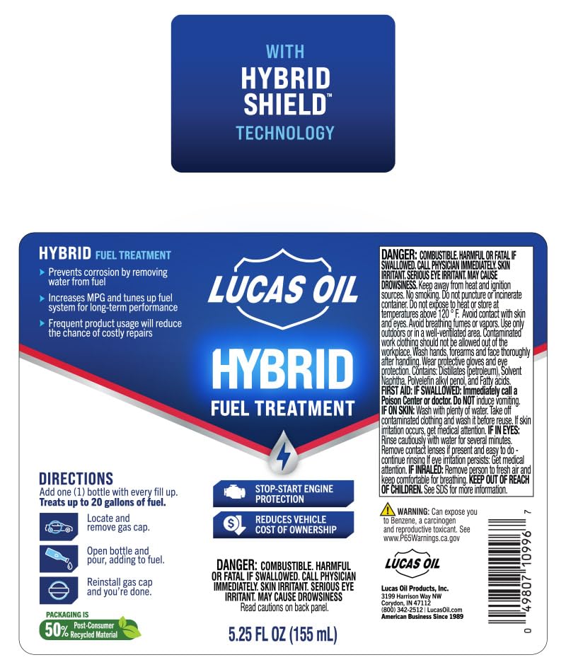 Lucas Oil 1 / 5.25 Ounce / 12 Fuel Additives