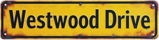 Rustic Oak Tin Signs 16 * 4 Inch West Oak Street Sign - For Bedroom/Garage/Patio, Garage Decor, Outdoor Sign, Mens Wall Decor