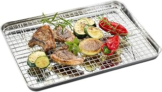 GEFU VARIADO Baking Tray 31.5 cm with Stainless Steel Cooling Rack | Baking, Cooling & Draining in One | Heat Resistant up to 250 °C | Dishwasher Safe