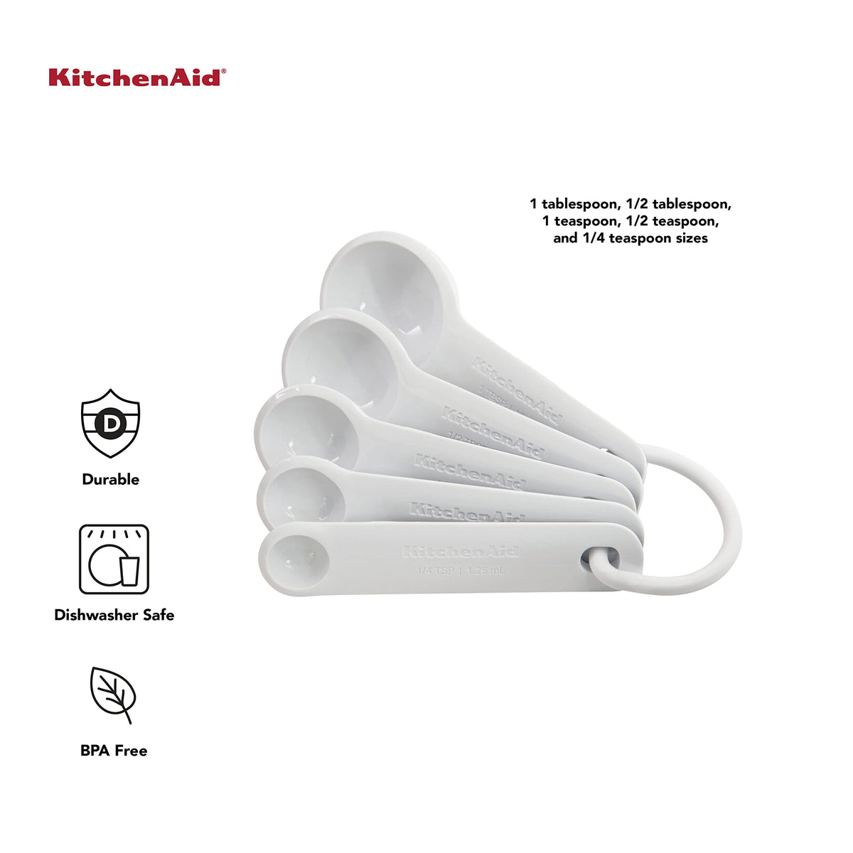 KitchenAid White / Spoons / Set Of 5 Spoons