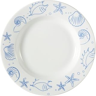 CAC China ATC-120 Atlantic Seashell 22-Ounce Super White Porcelain Round Pasta Bowl, 12 by 12 by 1-3/4-Inch, 12-Pack