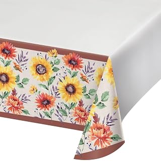 Creative Converting Fall Flowers Paper Tablecloth