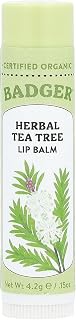 Badger Lip Balm Tea Tree Lemon Organic, 0.15 Ounce