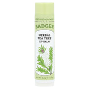 Lip Balm Tea Tree Lemon Organic, 0.15 Ounce by Badger – 1 Count (Pack of 1), Green, Model B051