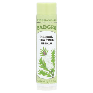 Lip Balm Tea Tree Lemon Organic, 0.15 Ounce by Badger – 1 Count (Pack of 1), Green, Model B051