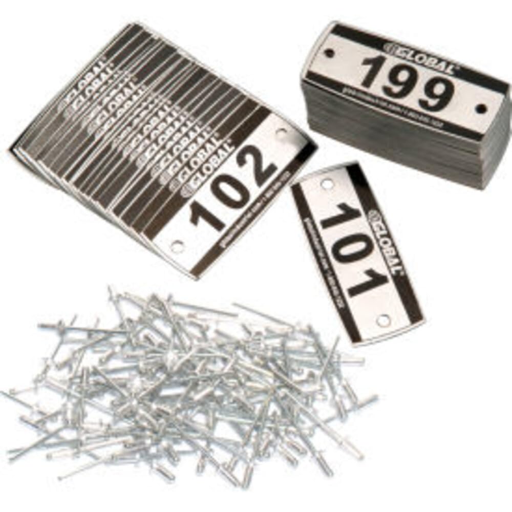 Locker Number Plate Kit by Global Industrial – Aluminum, White, Model 652717