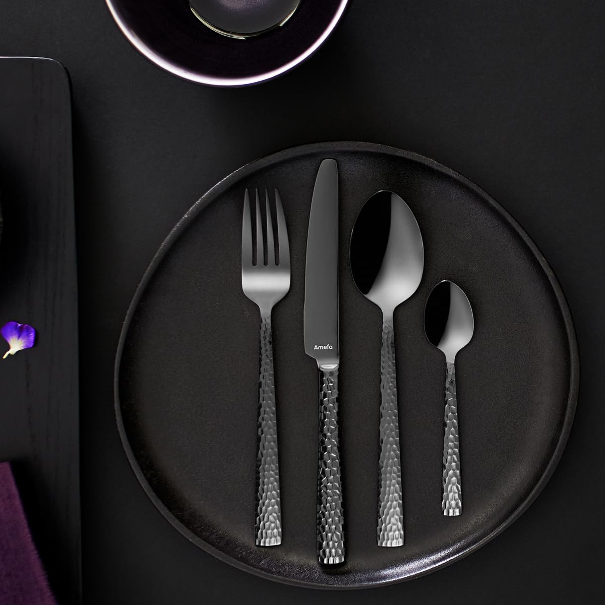 Felicity - Matte Black Cake Set by Amefa – Kuchengabel Set 6-teilig, schwarz, Stainless Steel, Model 3319ZTTR06AN6