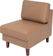 Flash Furniture Hercules LeatherSoft Middle Reception Chair, Cognac | Solid Wood Legs, Adjustable Floor Glides