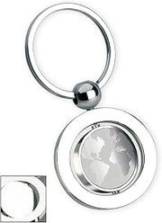 Inner Spin House/Globe/Airplane with Rotating House-Shaped Center Disk, Hand-Polished Nickel Finish (Globe)