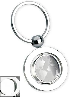 Inner Spin House/Globe/Airplane with Rotating House-Shaped Center Disk, Hand-Polished Nickel Finish (Globe)