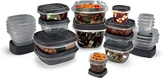 Rubbermaid EasyFindLids Food Storage Containers with SilverShield Antimicrobial Protection, 42-Piece Set, BPA-Free, Grey