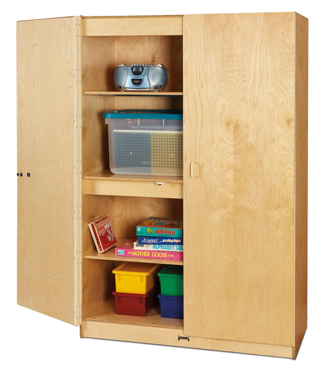 Wide Storage Cabinet by Jonti-Craft – 72 inches (H) x 48 inches (W) x 24 inches (D), Acrylic, Gold, Model 5953JC