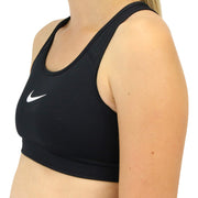Women's Medium Support Swoosh Training Bra (Black by Nike – Medium, Polyester Blend, Black/White, Model 842398-010
