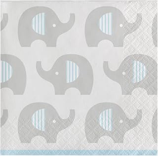 Creative Converting 316933 80 Count Paper Beverage Napkins, Little Peanut- Boy