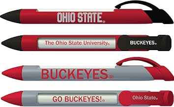 Ohio State University Buckeyes Greeting Pen Rotating Message Pens - 4 Pack (8043) Officially Licensed Collegiate Product