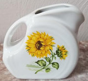 Fiesta Mini Disc Pitcher - White w/Sunflowers - HLC USA