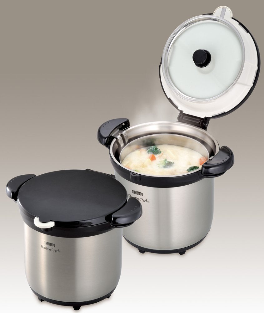 Vacuum Insulation Cooker Shuttle Chef 4.5L Clear stainless KBG-4500 CS (Japan import) by THERMOS – 4.8 Quarts, 4.5 liters, Stainless Steel, CS, Model KBG-4500(CS)