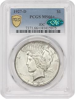 1927 D American Silver Peace Dollar MS-66+ $1 PCGS/CAC MS66+