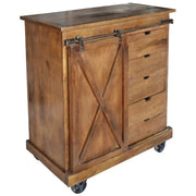 Kitchen Cart Made of Mango Wood - 48" L x 18" D x 54" H by HUBERT – Wood, Natural, Model 95426
