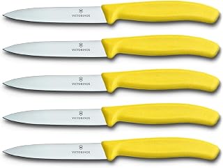 Victorinox Table Knives for Vegetables, Set of 5 Swiss Classic, Yellow (Gelb)
