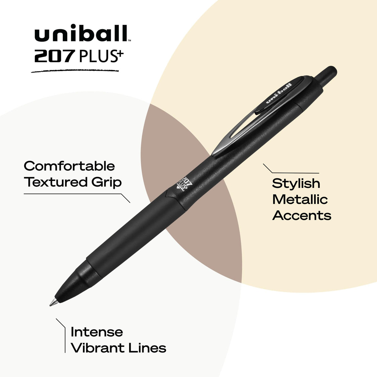 207PLUS+ Gel by Uni-Ball – 216 count (Pack of 1), Plastic, Black, Model 70455