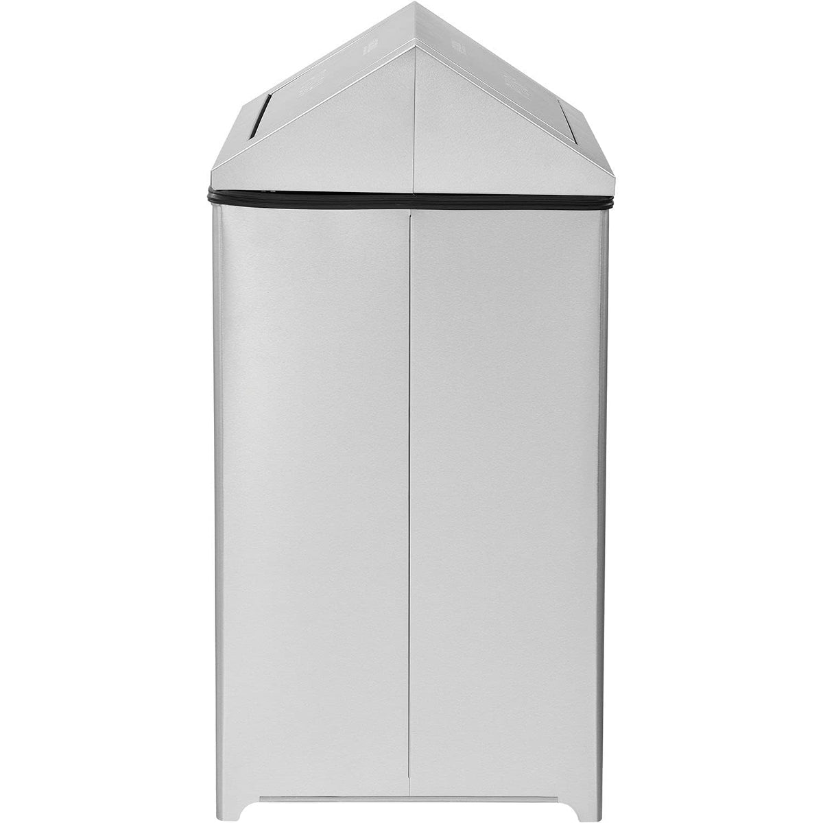 Indoor Square Trash Can with Swing Top Lid by Global Industrial – Stainless Steel, Model EK98045L-SS
