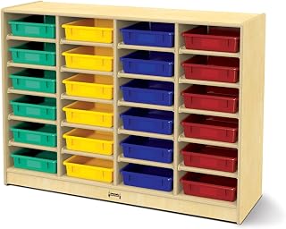 Jonti-Craft 0625JC 24 Bins Mobile Storage with Colored Bins
