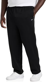 Reebok Big and Tall Performance Athletic-Fit Fleece Pants Black