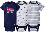 Gerber Newborn Baby Boy Fire Trucks Bodysuits Assorted, 3-Pack 3-9 Months