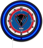 Holland Bar Stool Clk19BKDePaul NCAA 19 in. Dia. DePaul University Double Neon Wall Clock Black