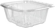 Dart 32 oz ClearPac SafeSeal Tamper-Evident Clear PET Plastic Container with Hinged Flat Lid, CH32DEF (200 Count)