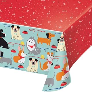 Creative Converting PLASTIC TABLECOVER ALL OVER PRINT, 54" X 102", 0.01x102x54inc, Multicolor
