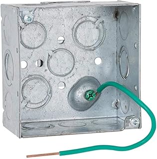 RACO 232F Square Flush Box with Pigtail, 2-1/8-Inch Depth, 1/2-Inch-3/4-Inch Knock-Out, 4-Inch (Pack of 25)