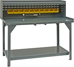Durham Heavy Duty Steel/Iron Workbench with Back/End Stops and Riser, DWB-3060-BE-RSR-95, 4000 lbs Capacity, 30" Length x 60" Width x 34" Height