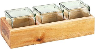 Cal-Mil 3406-3 Jar Display, 3" Height, 14" Width, 5.5" Length, Madera