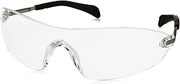 MCR Safety Glasses S2210AF Blackjack S22 Series Clear Lens with UV Protection and Anti-Fog Coating, Chrome Metal Temple Frameless Design, 1 Pair