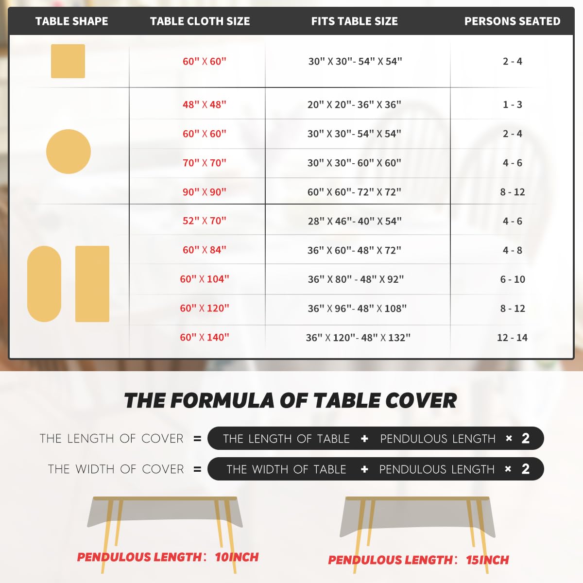 Horaldaily Round Tablecloth, 70 Inch Diameter, Orange Wild Flowers