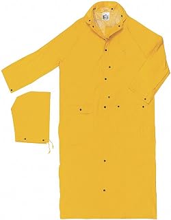 MCR Safety 360CM 60-Inch Wizard PVC/Nylon Rider Coat with Detachable Hood, Yellow, Medium