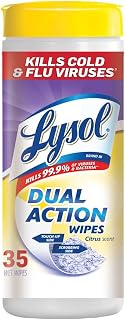 Lysol Dual Action Disinfecting Wipes, Citrus Scent, 35 Count (Case of 12)