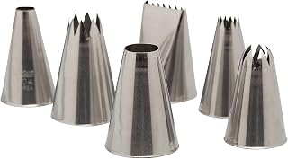 Ateco 6 Piece Decorating Tube Set, Includes Stainless Steel Tips: 804, 808, 827, 864, 846, 898