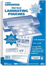 Educational Insights Classroom Laminator Hot Seal Laminating Pouches