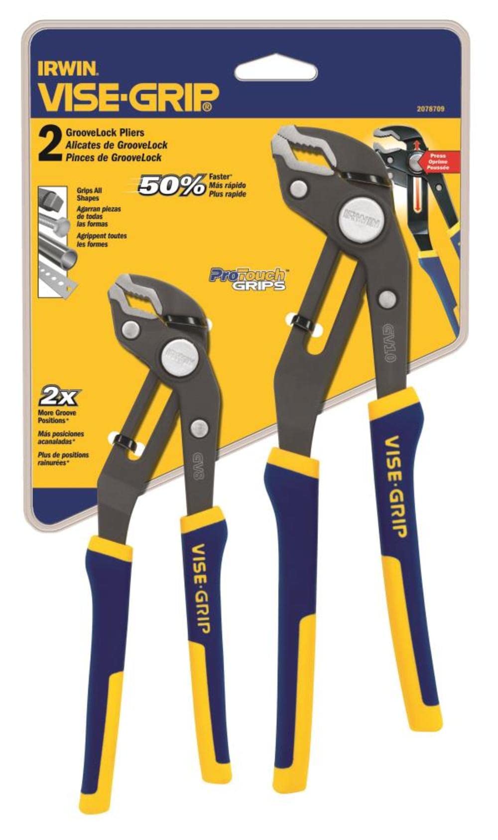 IRWIN Blue/Yellow / Regular Pliers Set / 2-pack (8", 10") Pliers