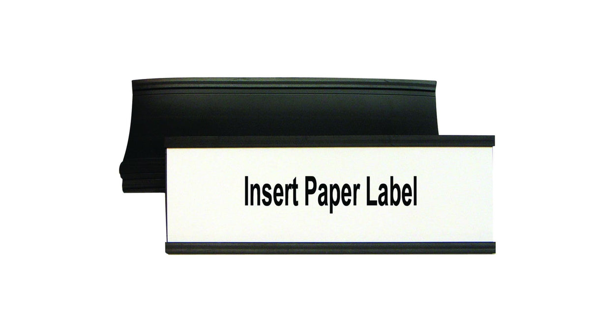 MasterVision 6" x 2" / Black Holders / 10 Pack Label Holders