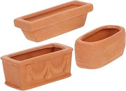 Toyvian Miniature Flower Pots 3 Pack Terracotta Small Rustic Planters