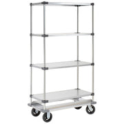 48x18x70 Galvanized Shelf Truck with Dolly Base by Global Industrial – Alloy Steel, Grey, Model 241993