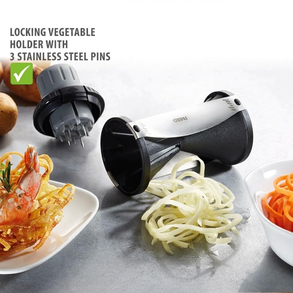 Spirelli 2. by GEFU – 20 x 10 x 10 cm, 0 liters, Stainless Steel, Black/Silver, Model GF24-13780